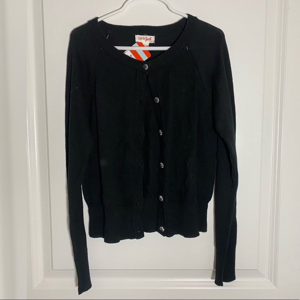 Girls cat and Jack black cardigan size 7-8 brand new with tags